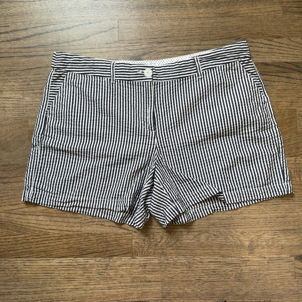 Crown & Ivy Navy & White Seersucker Shorts